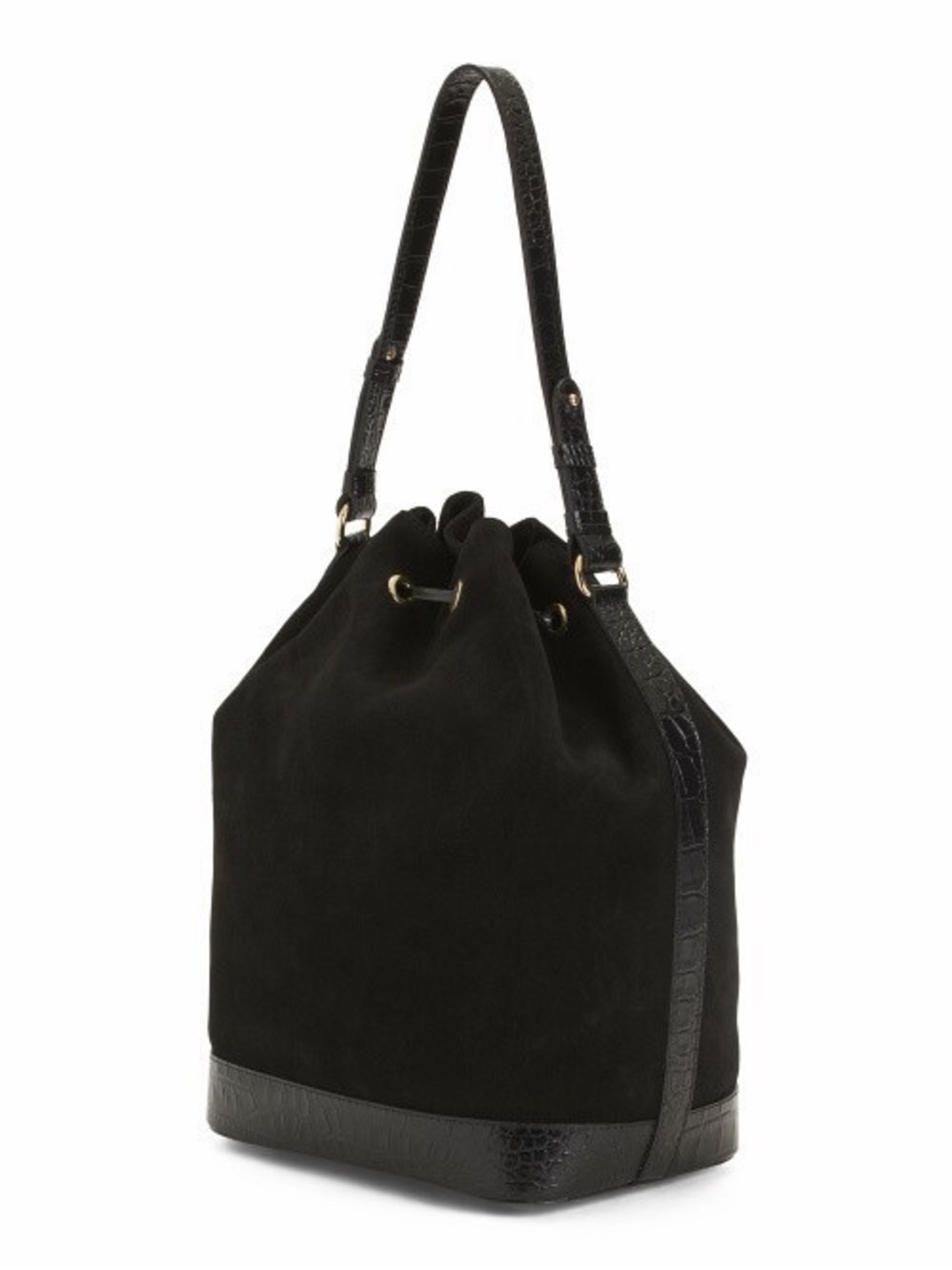 Isadora Italy nwt leather Suede Drawstring Bucket Bag - Women made in italy